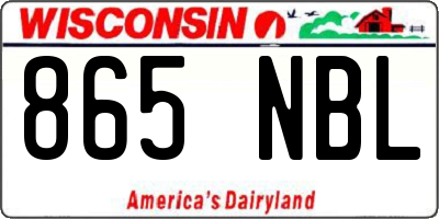 WI license plate 865NBL