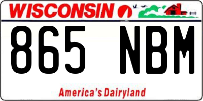 WI license plate 865NBM