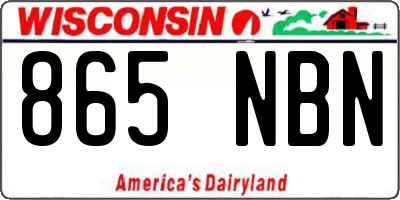 WI license plate 865NBN