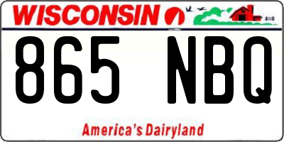 WI license plate 865NBQ