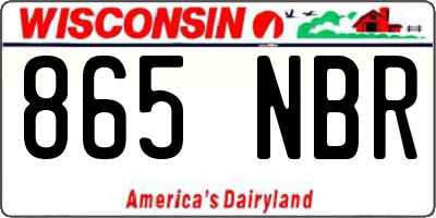 WI license plate 865NBR