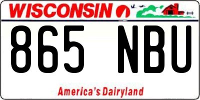 WI license plate 865NBU