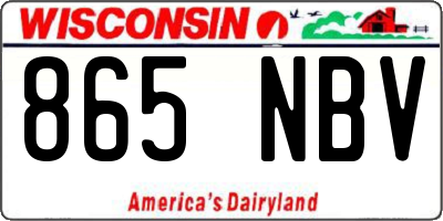 WI license plate 865NBV