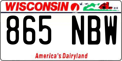 WI license plate 865NBW