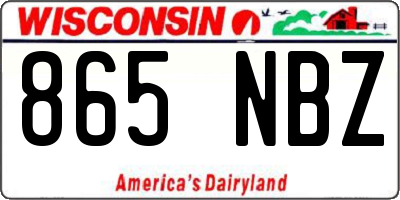 WI license plate 865NBZ