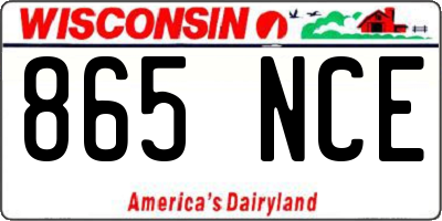 WI license plate 865NCE