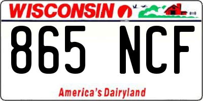 WI license plate 865NCF