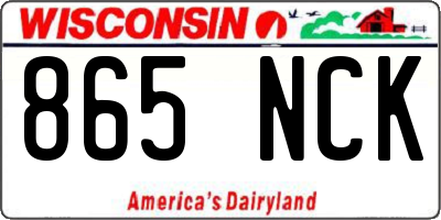 WI license plate 865NCK
