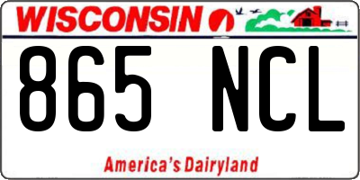 WI license plate 865NCL