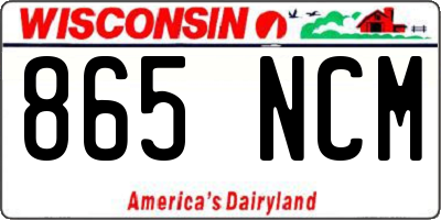 WI license plate 865NCM