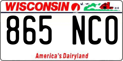 WI license plate 865NCO