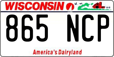 WI license plate 865NCP