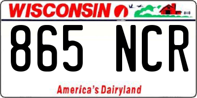 WI license plate 865NCR