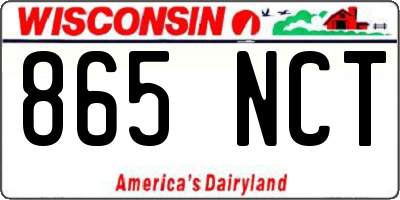 WI license plate 865NCT