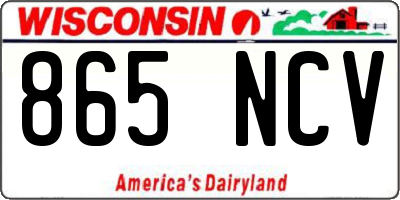 WI license plate 865NCV