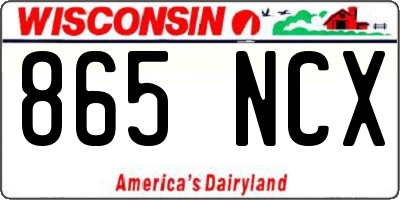 WI license plate 865NCX