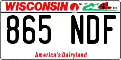 WI license plate 865NDF
