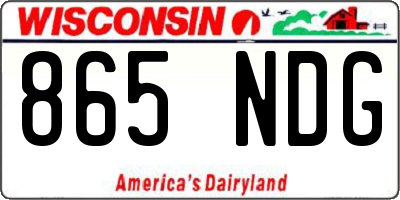 WI license plate 865NDG