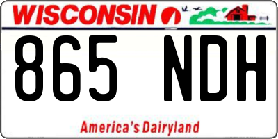 WI license plate 865NDH