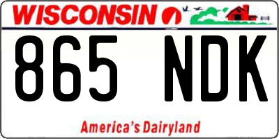 WI license plate 865NDK