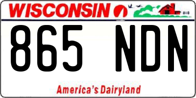 WI license plate 865NDN
