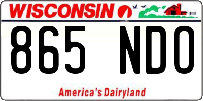 WI license plate 865NDO