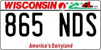 WI license plate 865NDS