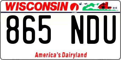 WI license plate 865NDU