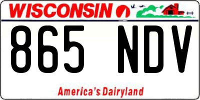 WI license plate 865NDV