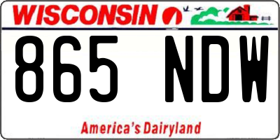 WI license plate 865NDW