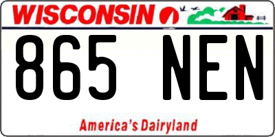 WI license plate 865NEN