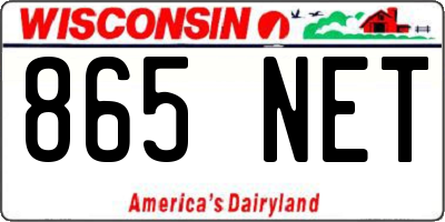 WI license plate 865NET