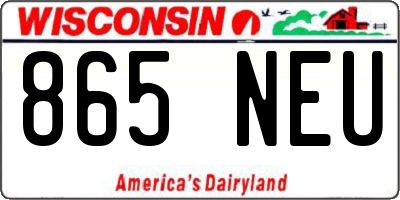 WI license plate 865NEU