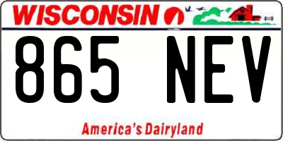 WI license plate 865NEV