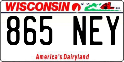 WI license plate 865NEY