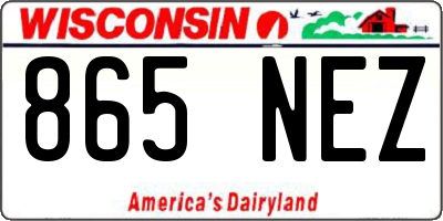 WI license plate 865NEZ