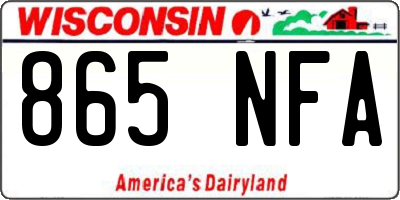 WI license plate 865NFA