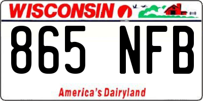 WI license plate 865NFB