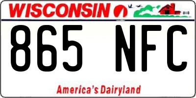WI license plate 865NFC