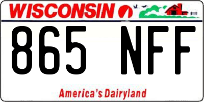 WI license plate 865NFF