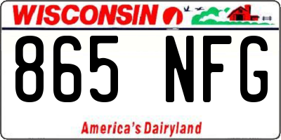 WI license plate 865NFG