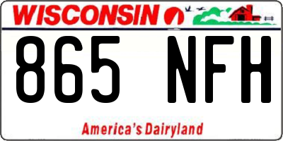 WI license plate 865NFH
