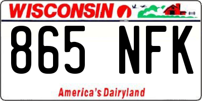 WI license plate 865NFK