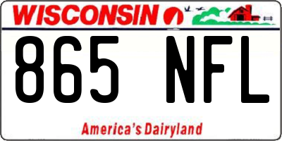 WI license plate 865NFL