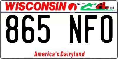 WI license plate 865NFO