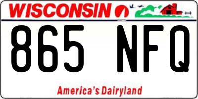 WI license plate 865NFQ