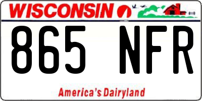 WI license plate 865NFR