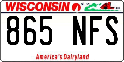 WI license plate 865NFS