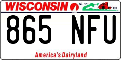 WI license plate 865NFU