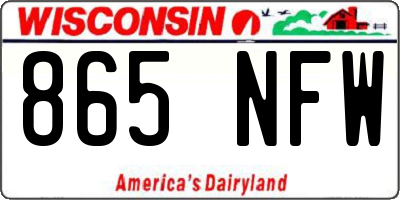 WI license plate 865NFW